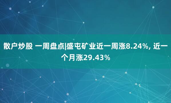 散户炒股 一周盘点|盛屯矿业近一周涨8.24%, 近一个月涨29.43%